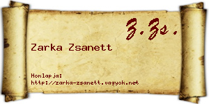 Zarka Zsanett névjegykártya